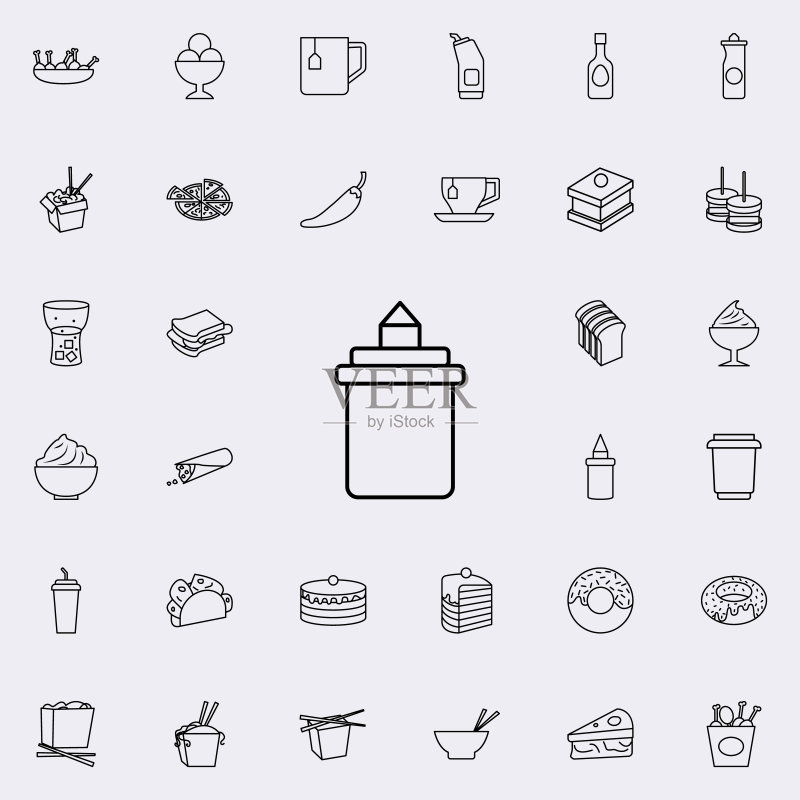 塑料杯图标。用于Web和移动设备的快餐图标通用集图标素材