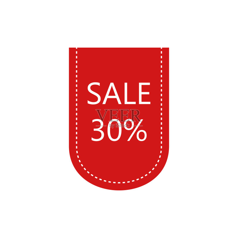 彩色标签折扣30%图标。折扣标签元素。优质平面设计图标。网站、网页设计、移动应用的符号和标志系列图标图标素材