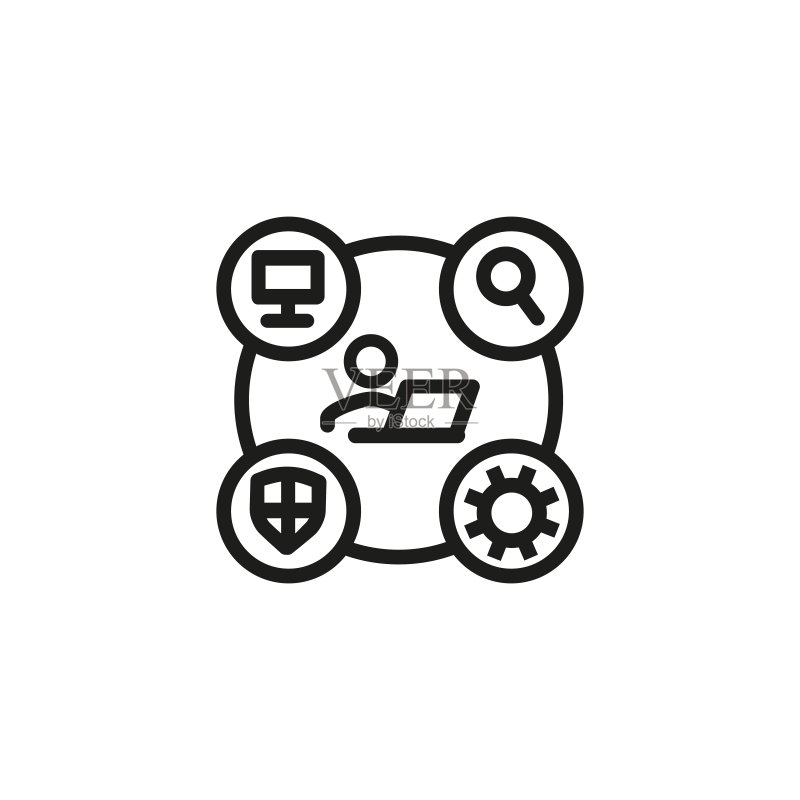 IT支持线性图标图标素材