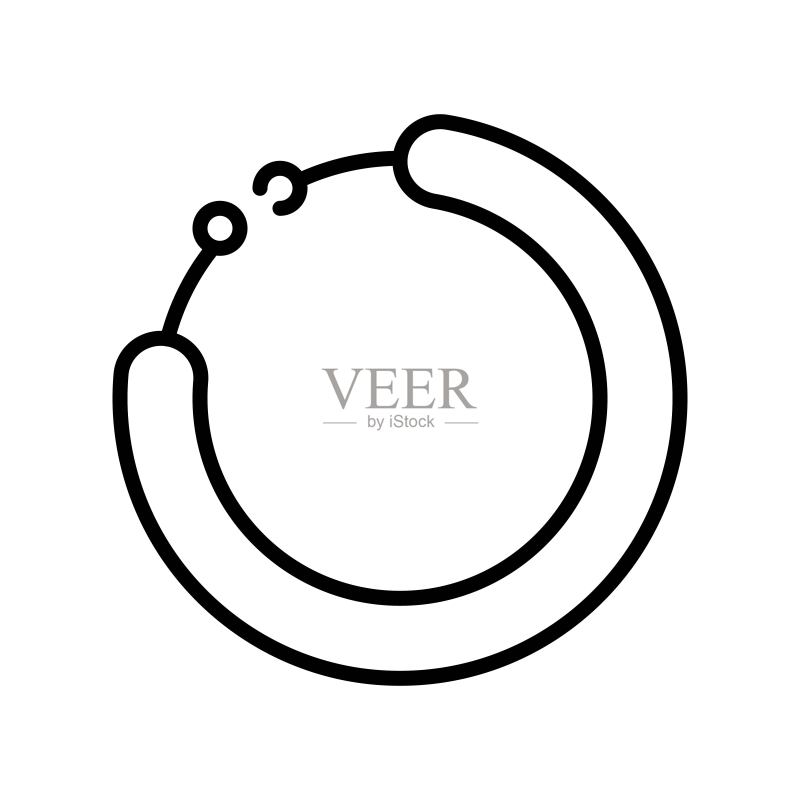耳环矢量图:孤立线条风格图标图标素材