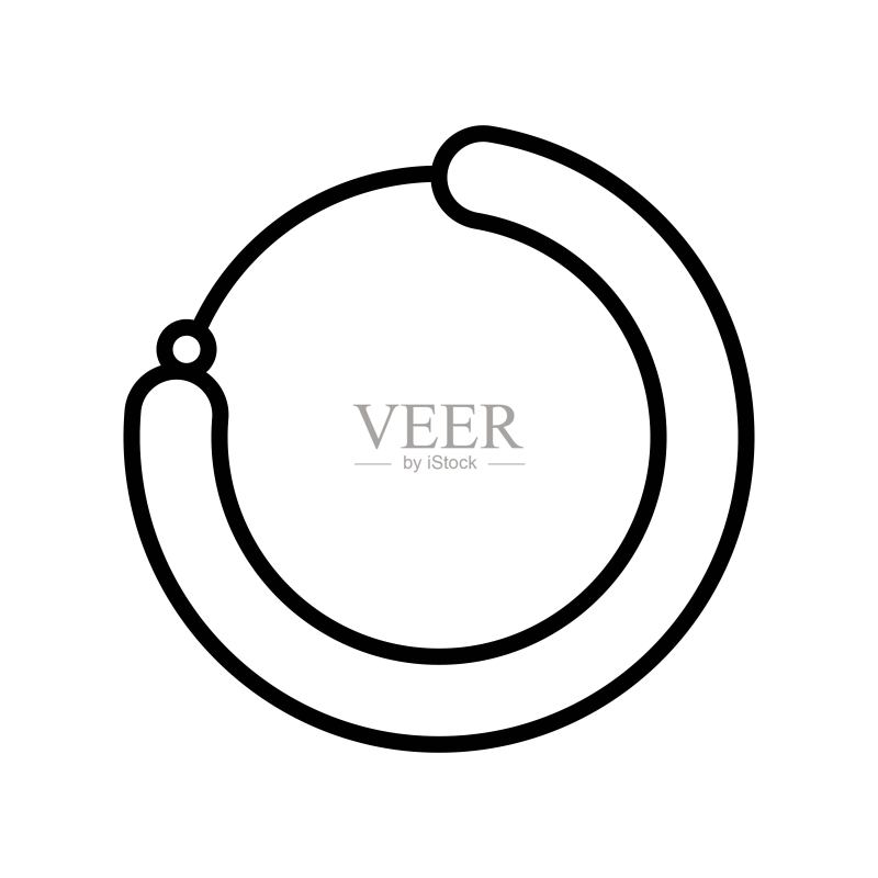 耳环矢量插画,线稿风格图标图标素材