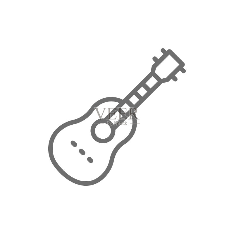 原声吉他弦乐器线性图标图标素材