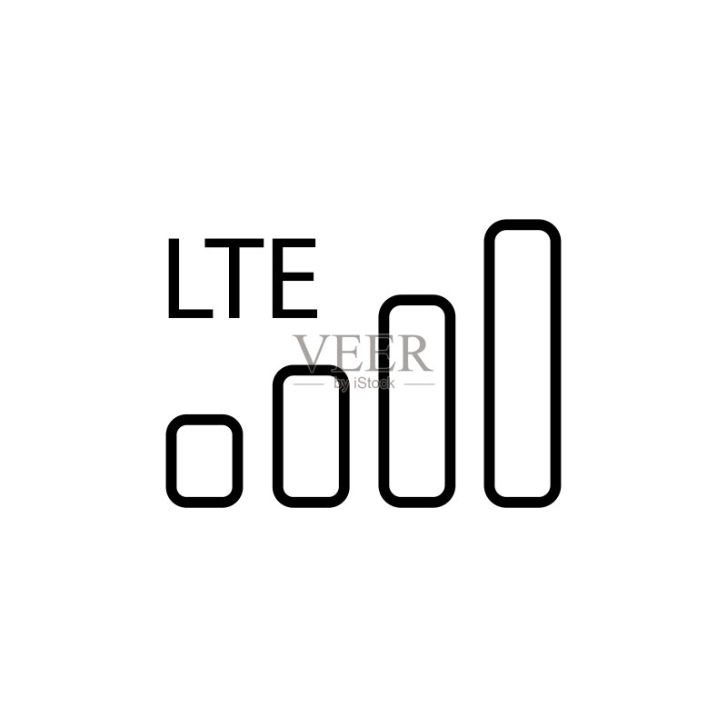 信号强度场轮廓线图标,4G,5G,LTE图标素材