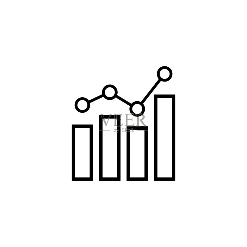 白色背景上的现代递减线条图标。现代线条风格的减少图标图标素材