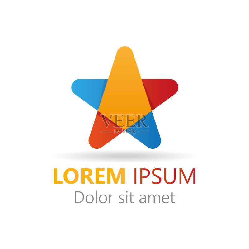 抽象时尚彩色星星图标元素Logo图标素材