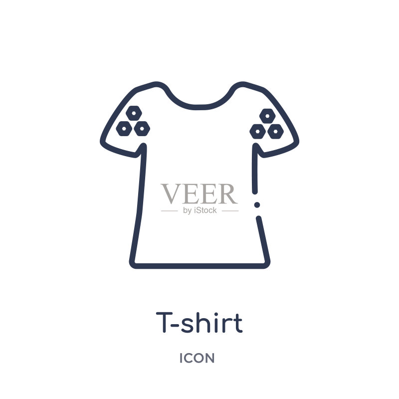 服装系列中的线性T恤图标图标素材