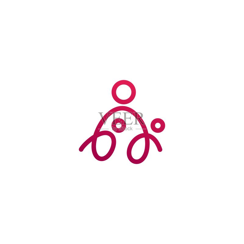 幸福家庭关爱矢量图标模板图标素材