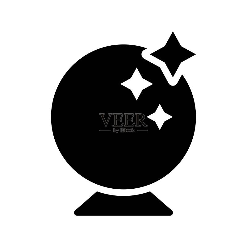 魔术球矢量图:可编辑的魔术相关实心描边图标图标素材