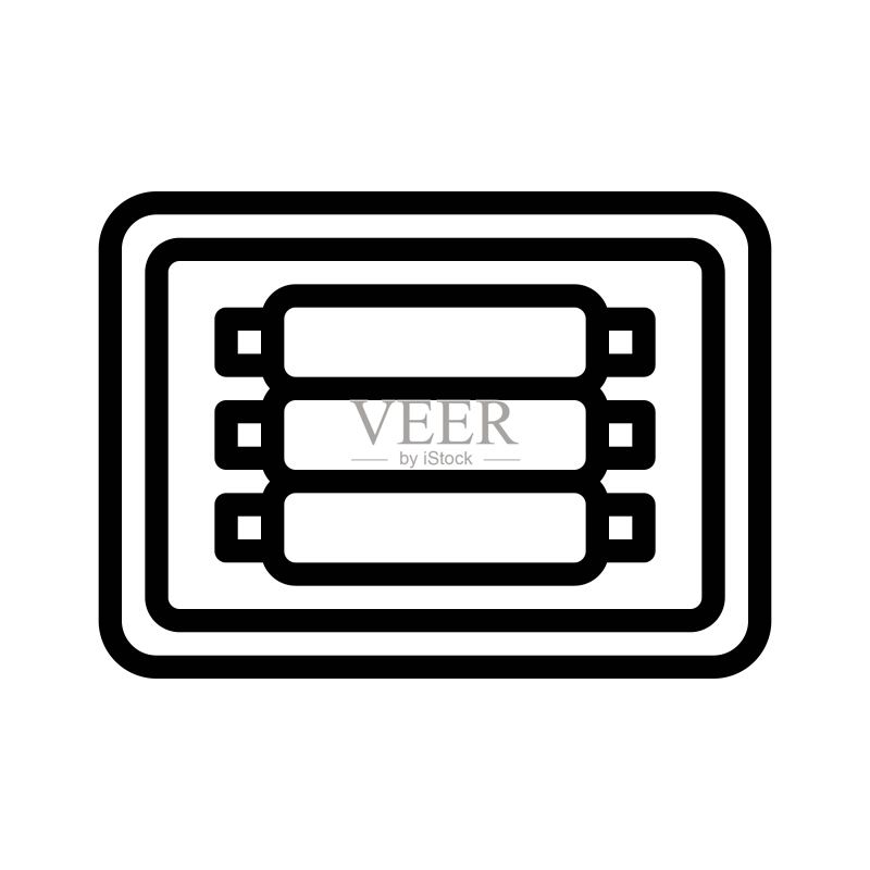 牛肉排骨矢量烧烤相关线条风格可编辑描边图标图标素材