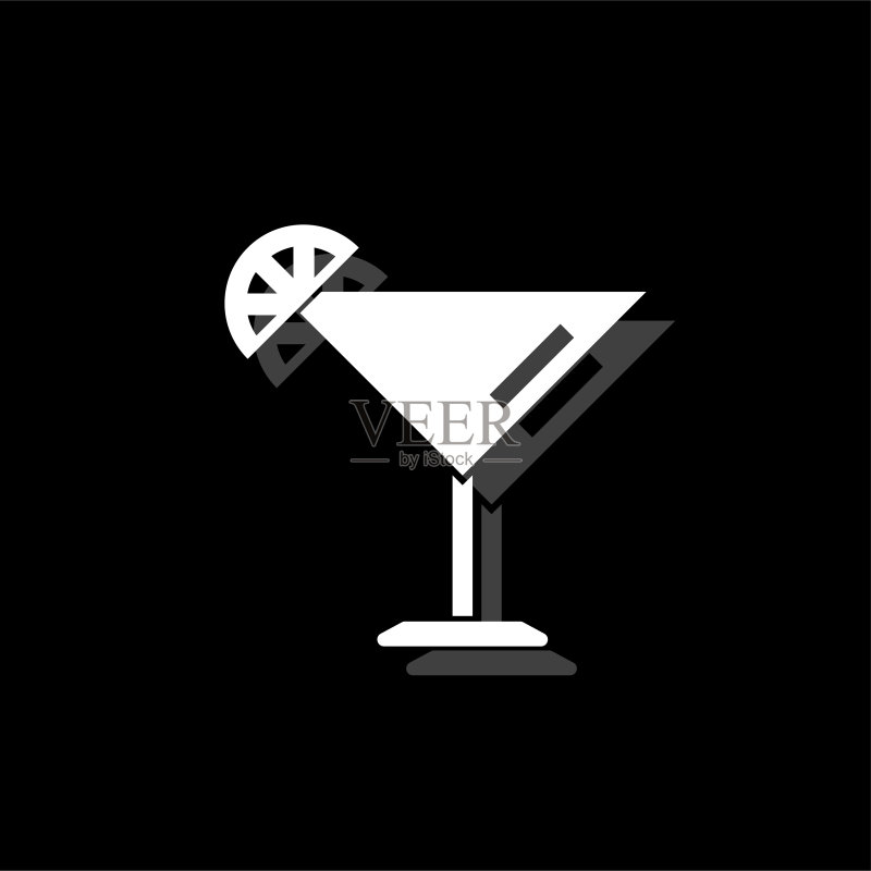 扁平风格鸡尾酒图标图标素材