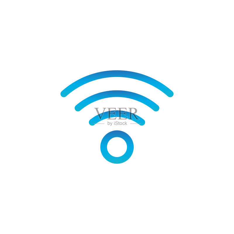 WIFI简约图标,无线网络图标,矢量图,白色背景图标素材