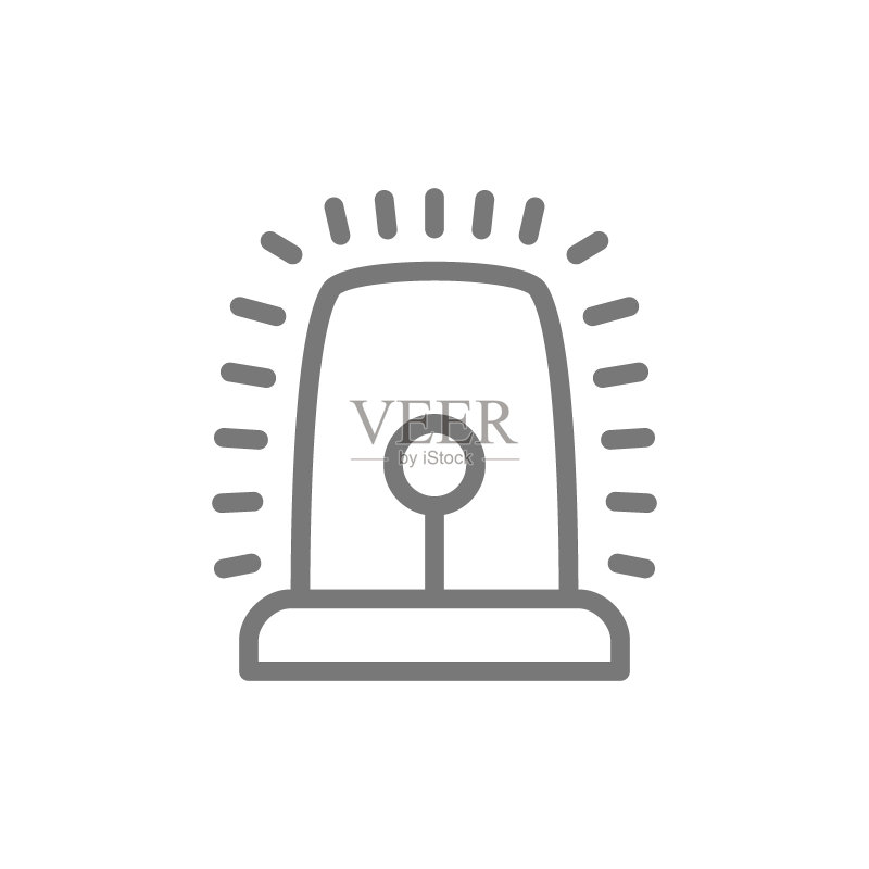 警用闪光器线条图标。图标素材