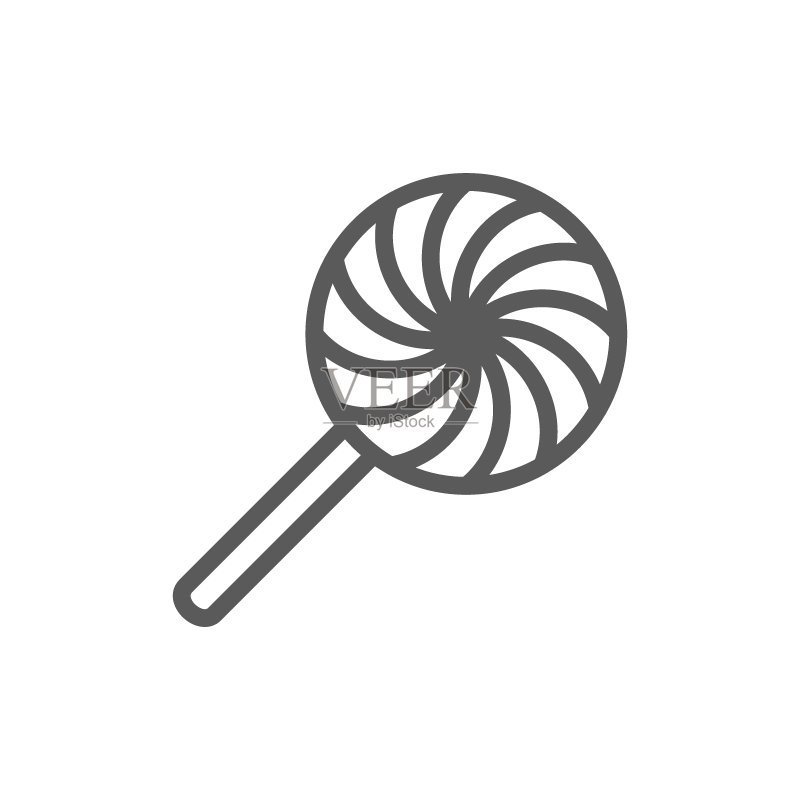 拨浪鼓、棒棒糖、糖果线条图标图标素材
