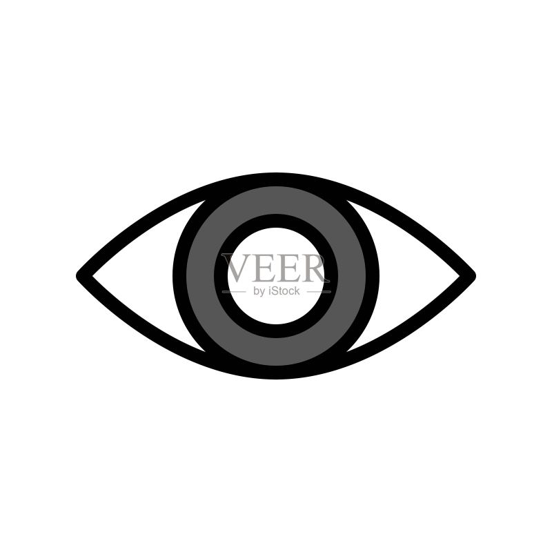 眼睛矢量社交媒体填充可编辑描边图标图标素材