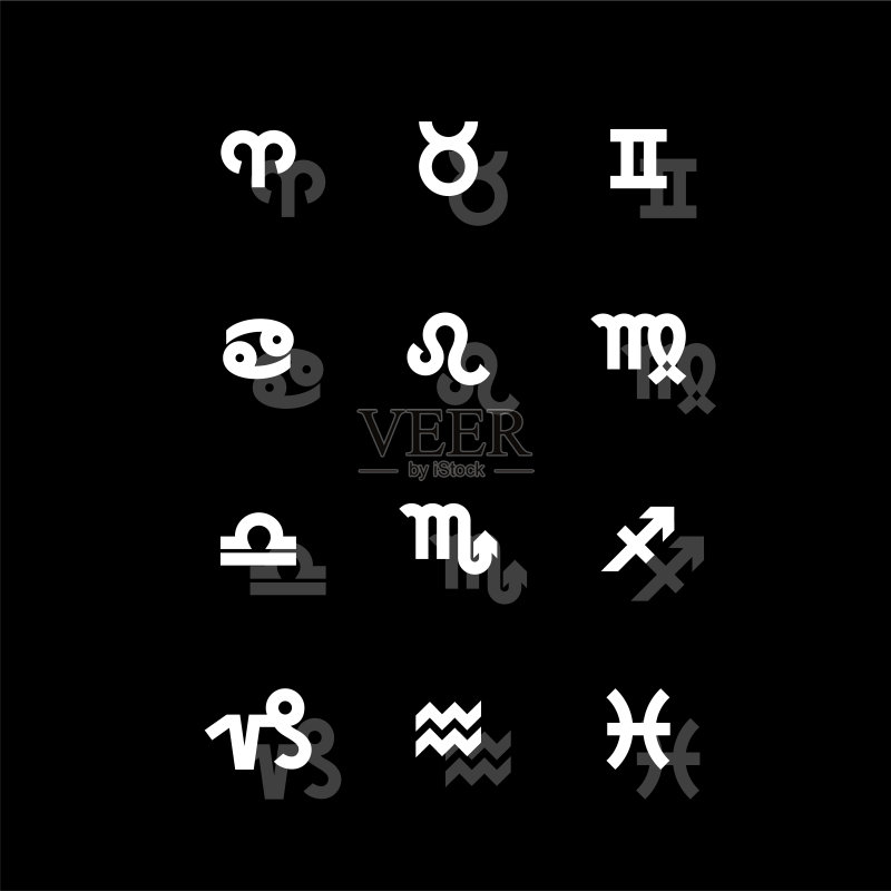 扁平风格星座图标图标素材