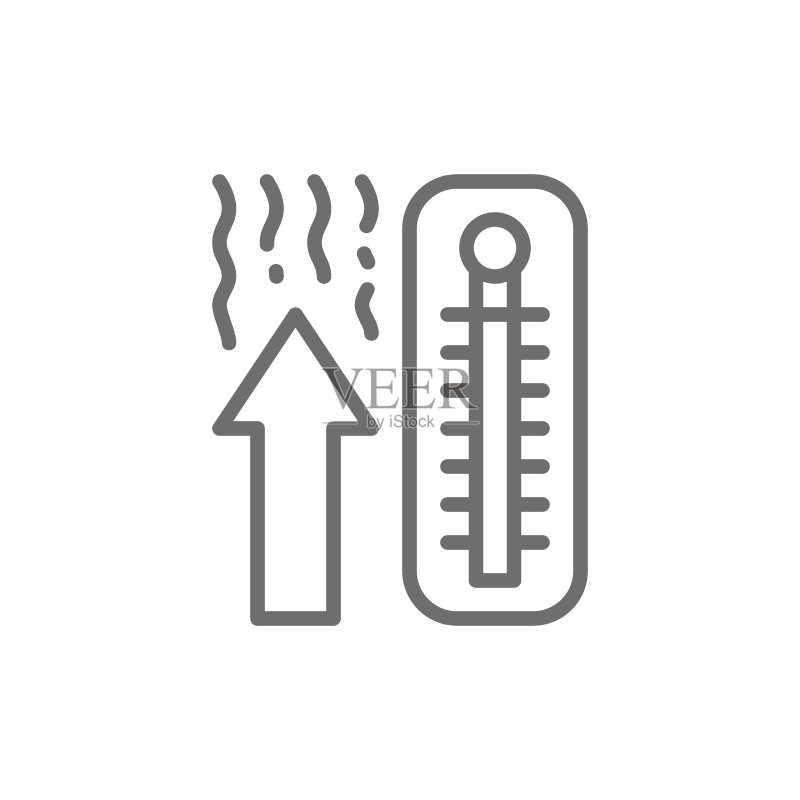 温度计温度上升线形图标图标素材