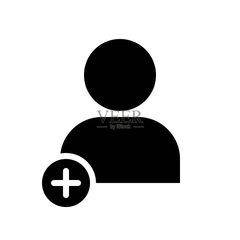 添加用户矢量,社交媒体实体风格图标图标素材