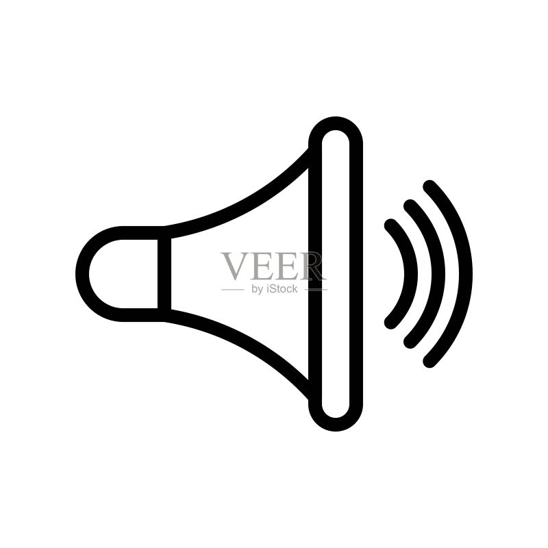 扬声器矢量,社交媒体线条风格图标图标素材