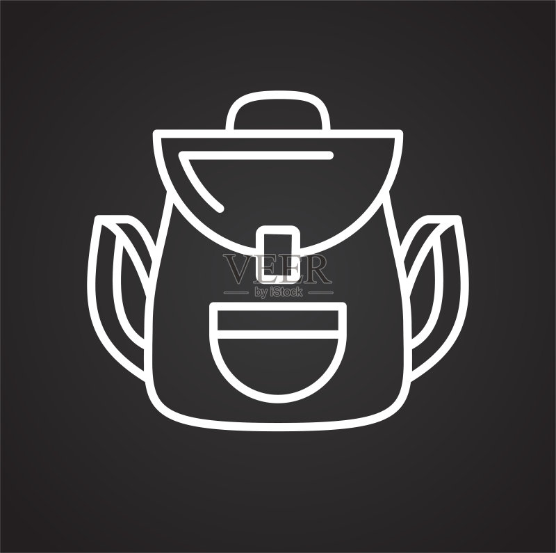 背包线条图标,适用于图形和网页设计,现代简约矢量标志。互联网概念。网站设计网页按钮或移动应用程序的流行符号。图标素材