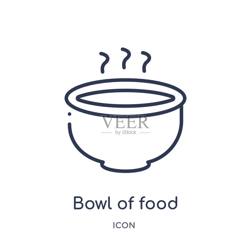 食物碗线性图标图标素材