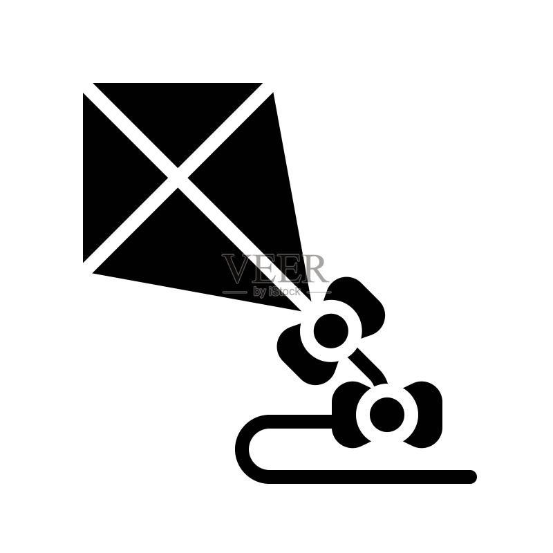风筝矢量图,孤立的春季实心图标图标素材