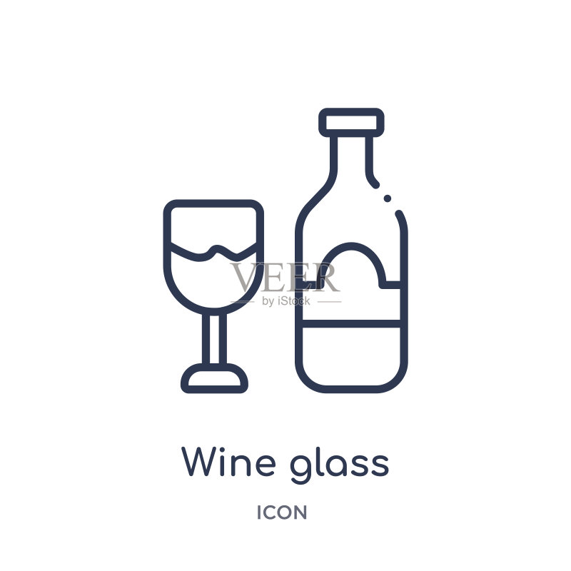 葡萄酒杯线性图标图标素材