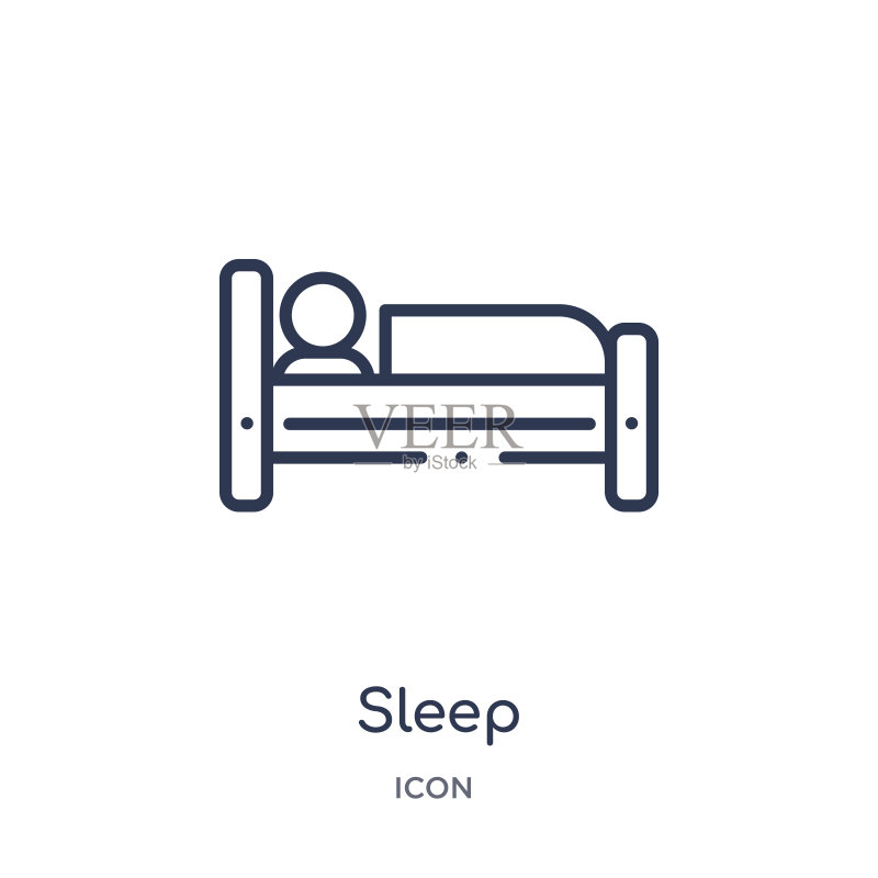 健身轮廓系列线性睡眠图标图标素材
