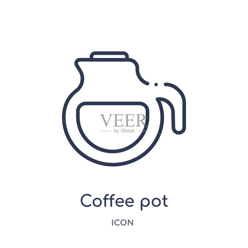 厨房系列线性咖啡壶图标图标素材