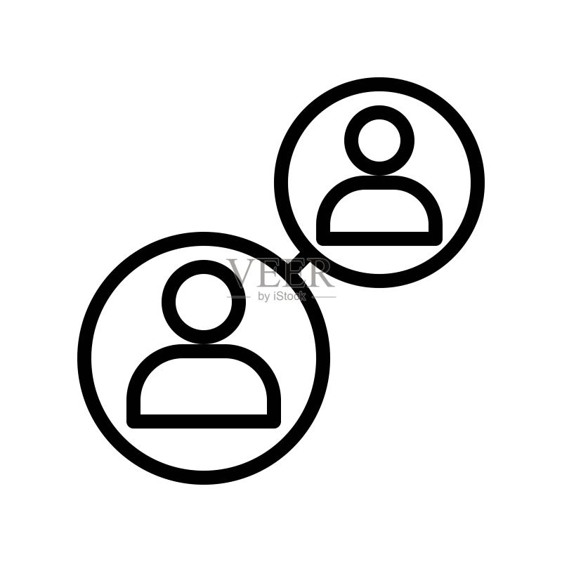 用户连接矢量数字营销线性图标可编辑描边图标素材