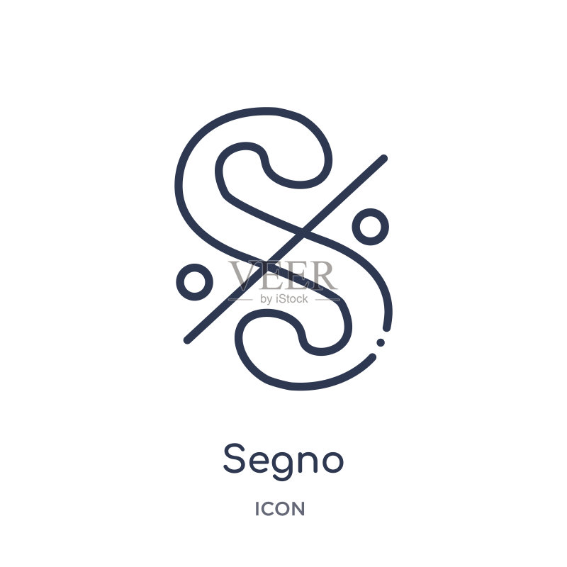 音乐Segno符号细线图标图标素材