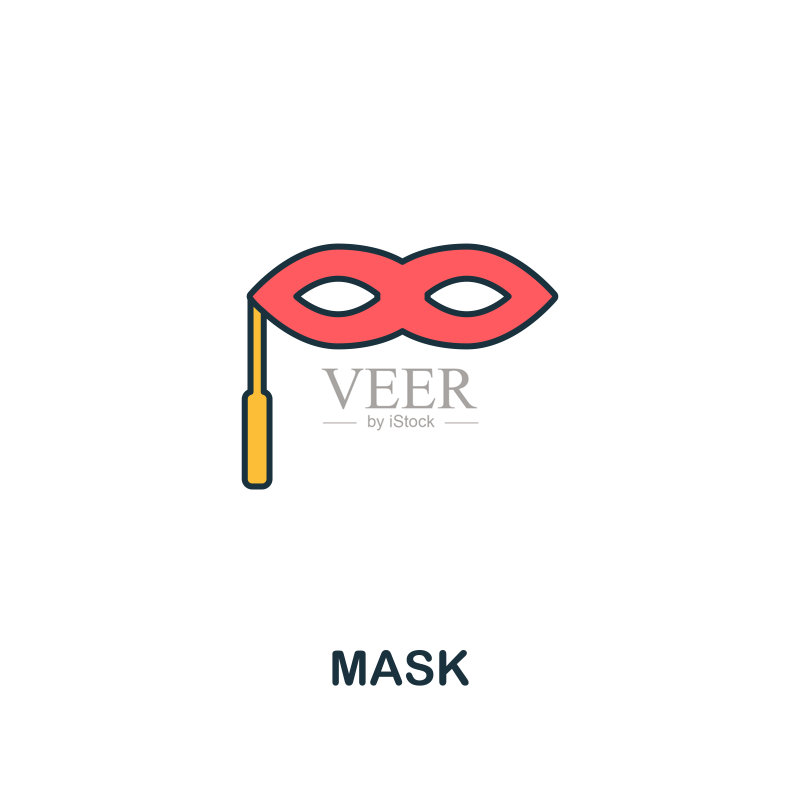 面具图标。来自派对图标系列的创意双色设计,完美适用于网页设计、应用、软件、印刷图标素材