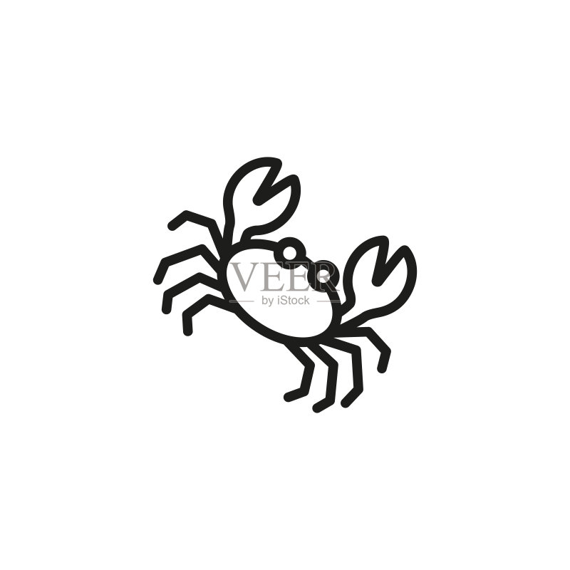 螃蟹线条图标图标素材