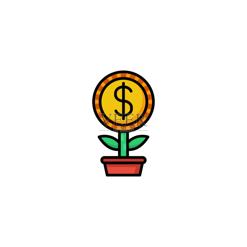 资金增长图标矢量图图标素材