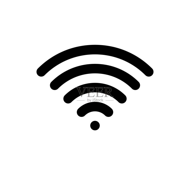 WiFi符号图标:无线局域网络矢量图标素材
