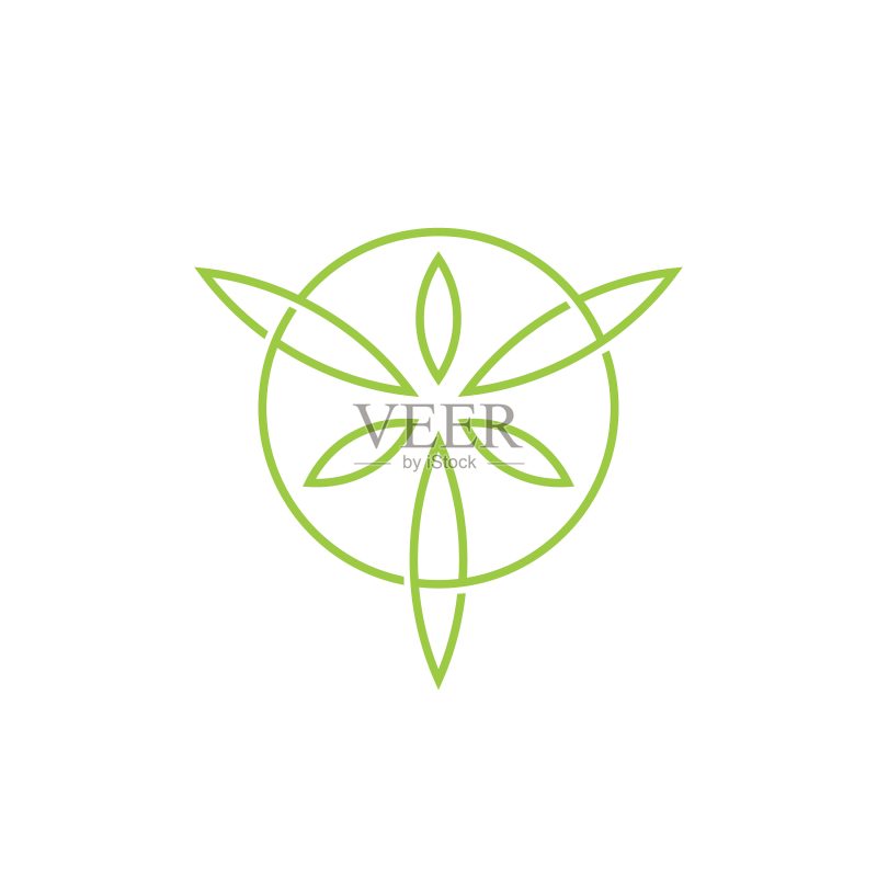 圆形叶子矢量图标图标素材