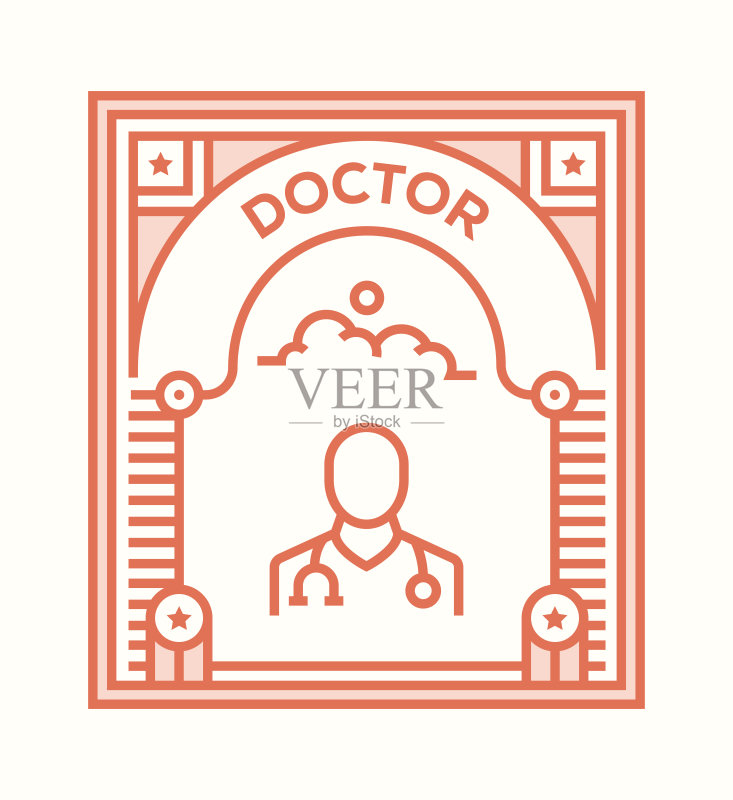 医生图标的概念正版插画素材