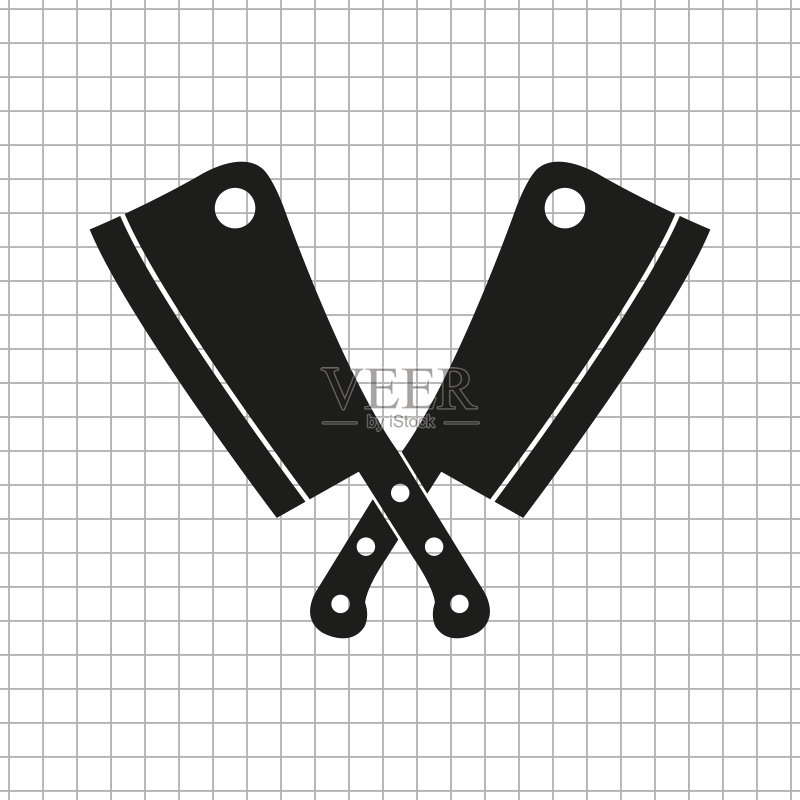 黑色矢量肉刀图标图标素材