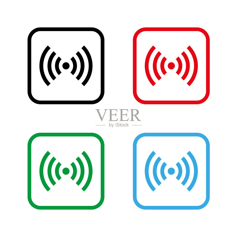Wi-Fi - 彩色矢量图标图标素材
