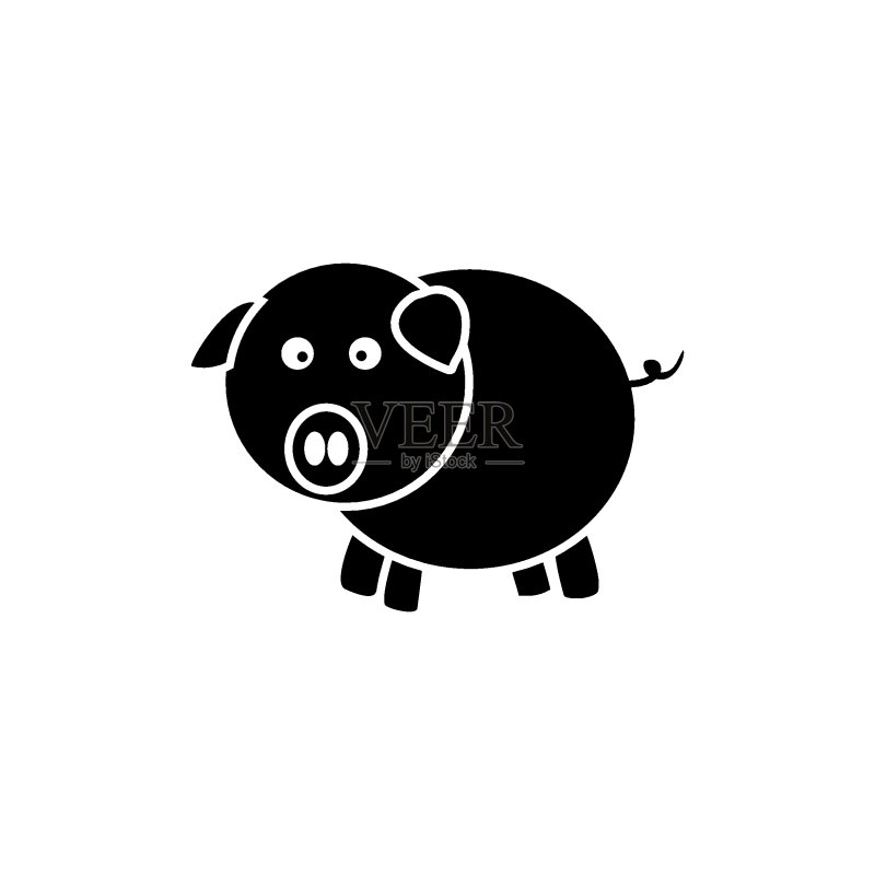 小猪矢量图标图标素材