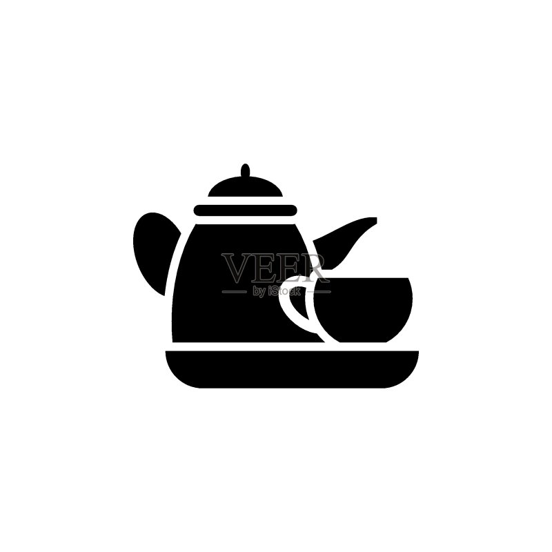 玻璃茶壶矢量图标图标素材