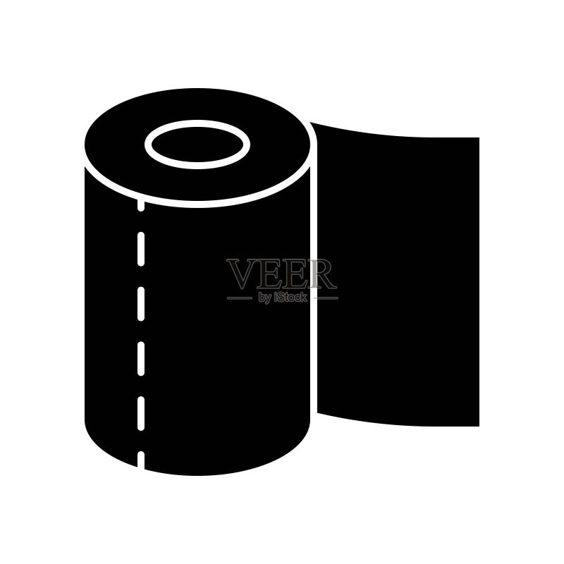 纸巾卷矢量插图,卫生用品图标图标素材