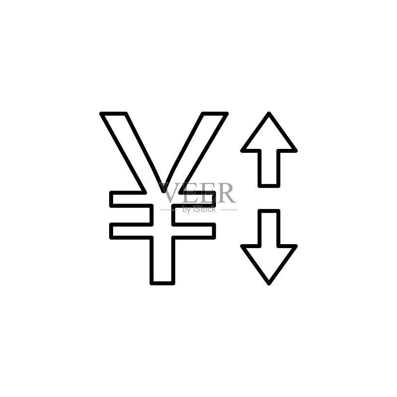 人民币箭头上下金融图标元素图标素材
