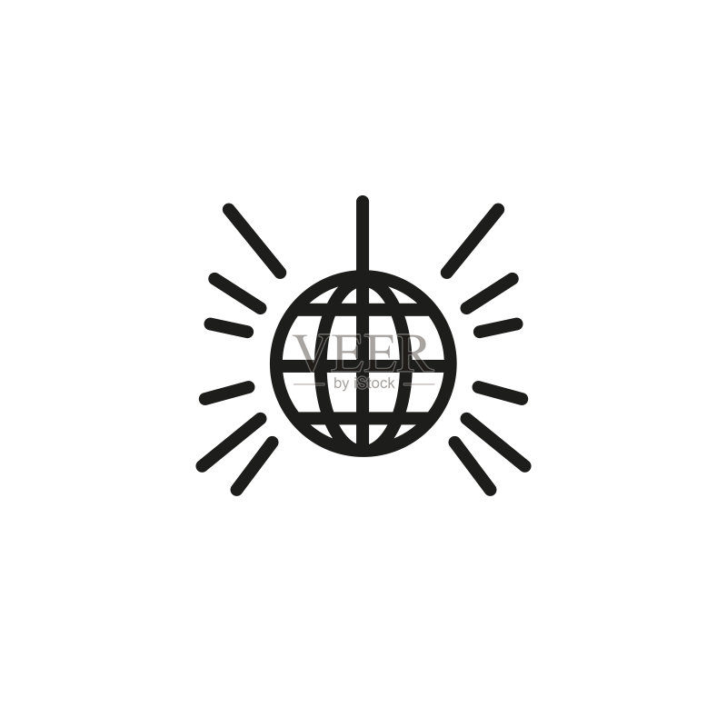 迪斯科舞厅线条图标图标素材