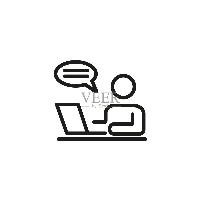 在线课程线性图标图标素材