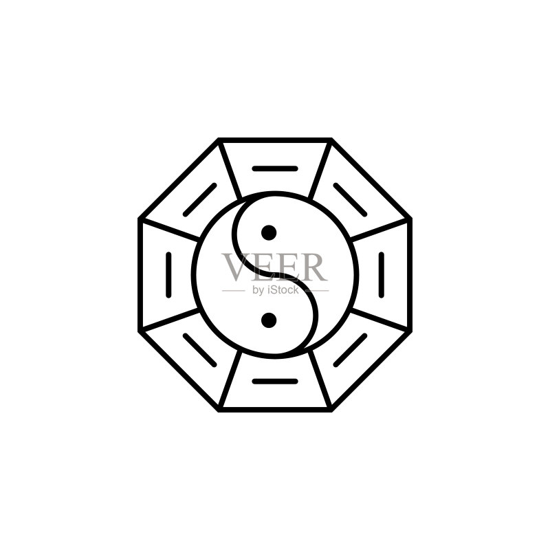 阴阳轮廓魔法符号图标图标素材