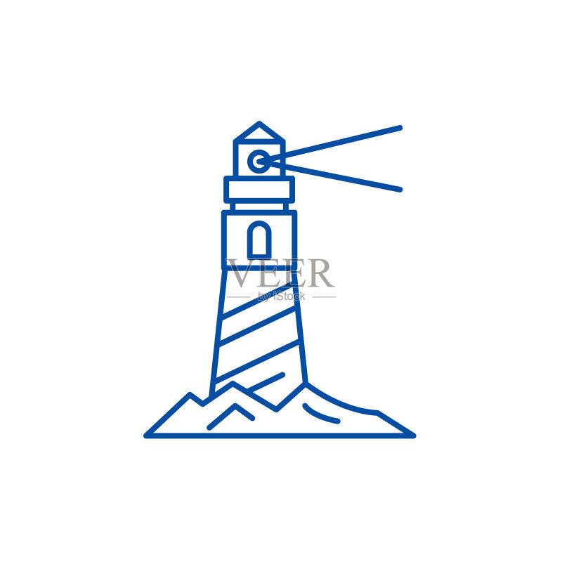 海岸线灯塔概念图标图标素材
