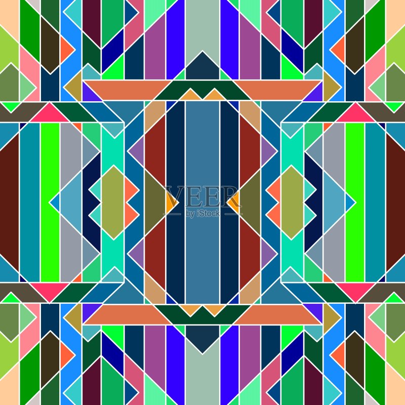 抽象的多色几何图案正版插画素材