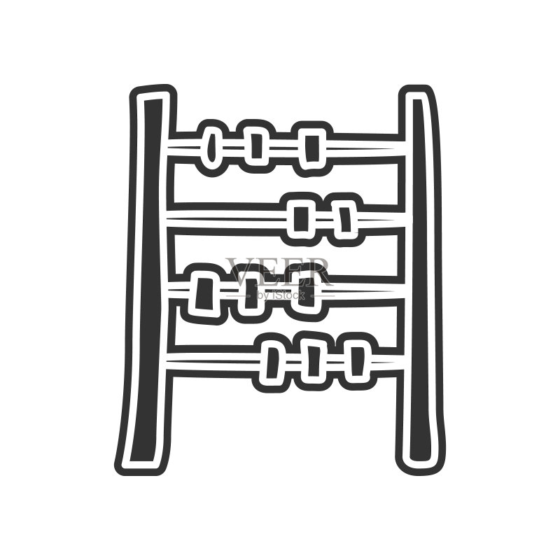 分数速写图标:用于移动概念和Web应用程序的教育元素,网站设计和应用程序开发的标志图标素材