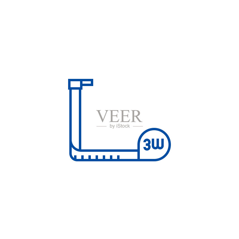 卷尺测量直线图标概念图标素材