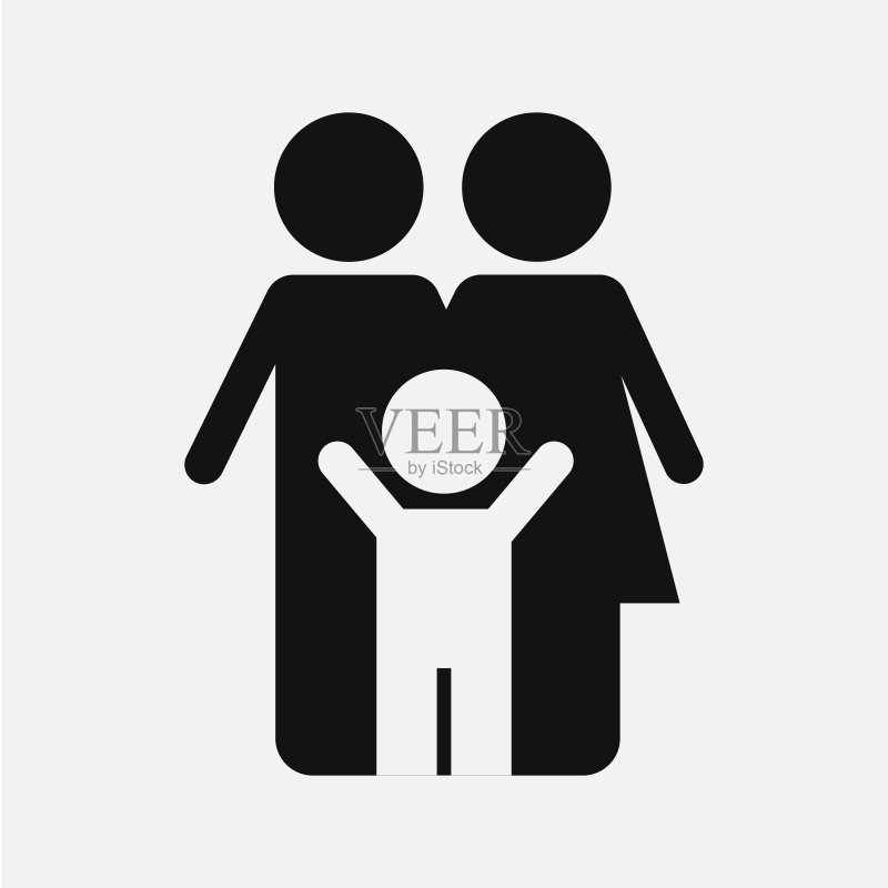 白色背景上孤立的家庭图标图标素材